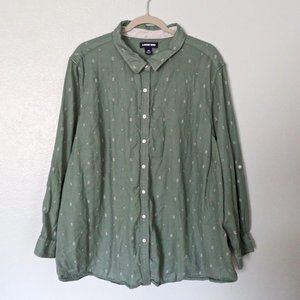 NEW Lands End Double Cloth Tunic Shirt 3X 24W 26W